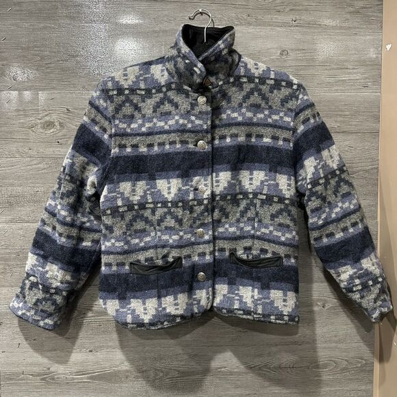 Woolrich USA Medium Women’s Wool Aztec Southwest Blazer Jacket Coat Vintage - Picture 1 of 6